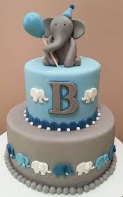 Elephant Cake For A 1st Birthday Elephant Baby Shower Cake Baby Shower Cakes For Boys Baby Boy Cakes