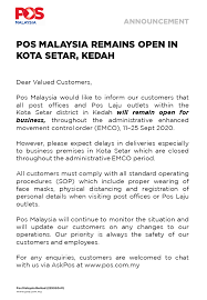 Antaranya ialah jalan raya yang baik. Pos Malaysia Berhad On Twitter Pengumuman Pos Malaysia Beroperasi Seperti Biasa Di Kota Setar Kedah Announcement Pos Malaysia Remains Open In Kota Setar Kedah Posmalaysia Pos4you Https T Co 9chss6vx6q