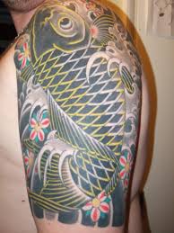 Koi fish tattoo design sample. Japanese Koi Fish Tattoo On Half Sleeve Tattooimages Biz