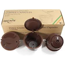 Nescafe coffee machine dolce gusto drop reducers bandicam full. Recaps Refillable Coffee Filters Refilling More Than 200 Times Reusable Coffee Pods For Nescafe Dolce Gusto Brewers 3 Pack Brown Amazon Ae Grocery