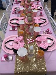 Minnie Mouse Pink And Gold Second Birthday Catchmyparty Co Minnie Mouse Birthday Party Decorations Minnie Mouse Birthday Party Minnie Mouse Party Decorations