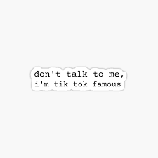 Don T Talk To Me I M Tik Tok Famous Sticker By Wiseowl Redbubble