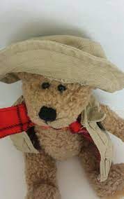 Boyds Bear Thayer Fishing Vest Hat Red Flannel Liner Scarf Retired Plush Plush Stuffed Animals Boyds Bears Red Flannel