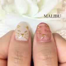 ワンポイント猫ネイル の画像 恵比寿プライベートネイルサロンmalibu ジェルネイルデザイン ネイル ネイルデザイン