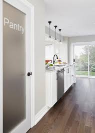 Check spelling or type a new query. Frosted Glass Pantry Door Next To Peninsula Transitional Kitchen