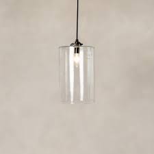 Glass Cylinder Pendant Light Clear Glass Hanging Light Motta Living