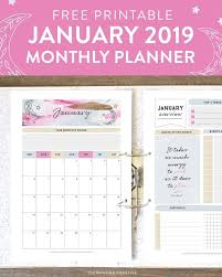 January 2019 Free Printable Monthly Planner Free Printable Monthly Planner Monthly Planner A5 Planner Printables Free