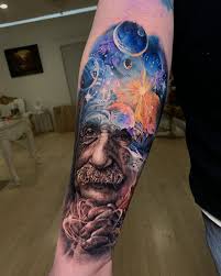 Tattoo elysium is best known for unique tattoo designs & creativity. Einstein Facemorph Done By Adam Elysium Studios Colorado Einstein Space Facemorph Done By Adam To Tattoos For Guys Badass Badass Tattoos Tattoos For Guys