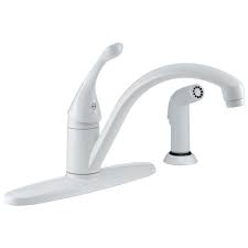 You get a separate side sprayer. Single Handle Kitchen Faucet With Spray 440 Wh Dst Delta Faucet