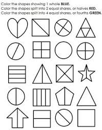 Equal Shares Practice Whole Halves Fourths Fractions Fractions Worksheets First Grade Math