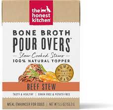 The honest kitchen pumpkin pour overs: The Honest Kitchen Bone Broth Pour Overs Beef Stew Wet Dog Food Topper 5 5 Oz Case Of 12 Chewy Com
