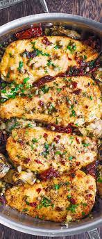 Mediterranean Chicken With Sun Dried Tomatoes Artichokes And Capers In A Mediterranean Chicken Recipes Easy Mediterranean Diet Recipes Mediterranean Chicken