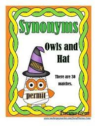 Synonyms Owls And Hat Synonym Synonyms And Antonyms Literacy Stations
