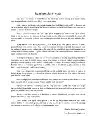 Uite si alte idei care sa te ajute sa incepi sa traiesti o. Rolul Omului In Viata