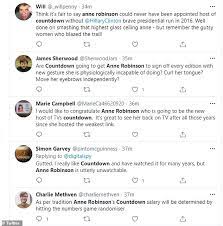 I am particularly excited to be working alongside the show's two other formidable women. New Countdown Host Anne Robinson Quips There S No Time For A Facelift Xingoos