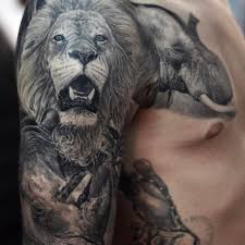 Dope tattoos hand tattoos mommy tattoos body art tattoos tattoo drawings tatoos elephant tattoo meaning cute elephant tattoo elephant tattoo design. Tattoo Uploaded By Joe Kings Of The Jungle By Cigla Cigla Ciglatattoo Realistictattoo Blackandgrey Lion Elephant Rhino 177796 Tattoodo