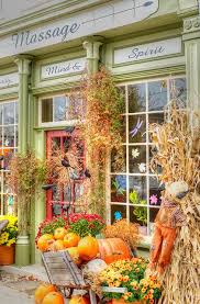 What A Stunning Way To Decorate A Storefront For Autumn For Our Wellness Center For Mind Body Spirit Massage Fall Decor Fall Holidays Fall Thanksgiving