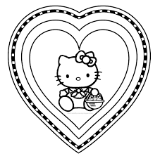 HELLO KITTY COLORING: ST VALENTINE'S DAY HELLO KITTY COLORING BOOK PAGES
