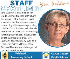 Presenting Prichard Elementary School's Staff Spotlights! Congratulations  to Donna Lucas, Mrs. Baldwin, & the incredible cafeteria staff