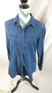 Banana Republic Women S Size Large Shirt Button Front Chambray Blue Bananarepublic Blouse Casual Women Shirts Blouse Womens Shirts Banana Republic Women