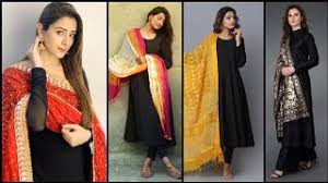 Pair it flats and minimal jewellery for stunning look in a group of people. Dressdesign Blacksuits Black Suit With Contrast Dupatta Plain Black Suit Dupatta Combination Youtube
