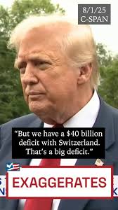 Trump Exaggerates Trade Deficit with Switzerland by Ignoring Surplus in  Services Link to the full story in the comments.