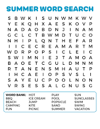 summer word search puzzles best coloring pages for kids