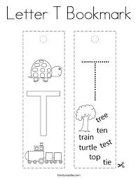 Letter T Bookmark Coloring Page Twisty Noodle Letter T Lettering Coloring Pages