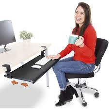 27 sliding clamp on keyboard tray 33 with clamps stand steady desk tray