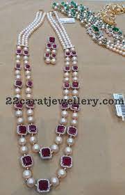 Ruby Pearls Layers Two Rows Necklace Jpg 551 854 Jewelry Design Gold Jewelry Fashion Gold Jewelry Sets