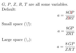 How To Obtain Even Space Between Variables In Math Mode Tex Latex Stack Exchange