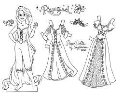 3 disney princess paper dolls you can color yourself. Rapunzel Paper Doll Coloring Pages Novocom Top