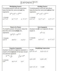 Ins Pi Re Math Exponent Rules Review And Practice Exponent Rules Teaching Algebra School Algebra