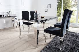 Sie suchen nach barock in ? Casa Padrino Luxus Esszimmer Set Schwarz Silber Esstisch 180 Cm 4 Stuhle Luxus Qualitat Modern Barock Kaufen Bei Demotex Gmbh