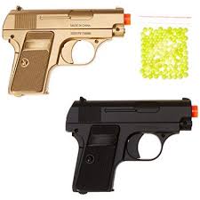 This gun has a stained golden frame and slide and features outstanding gas blowback recoil that you would expect from a we airsoft pistol. Bbtac Airsoft Spy Handgun Twin Pack Pocket Pistol Gun With Storage Case Gold Black High Speed Bbs