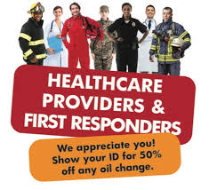 50 Off Oil Change For Healthcare Providers And First Responders Fast Lube Plus