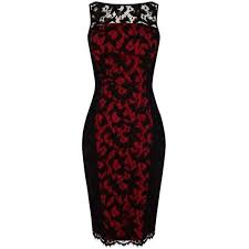 Pre Owned Karen Millen Black Red Lace Dress Red Dress Short Red Shift Dress Black Lace Cocktail Dress