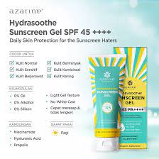 Azarine hydrasoothe sunscreen gel adalah sunscreen lokal dengan spf 45 dan pa ++++ yang cocok untuk semua jenis kulit. Azarine Hydrashoothe Sunscreen Gel Spf 45 50 Ml Lazada Indonesia