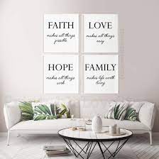 Family Signsfamily Home Decorfamily Quotesset Of 4 Etsy In 2021 Printable Bedroom Decor Wall Printables Home Signs