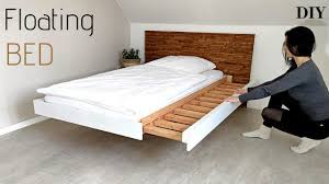 Biete ein schönes bett mit unterbett zum ausziehen aus vollholz. Schwebendes Ausziehbares Bett Selber Bauen Diy Floating Bed Modern Plattform Bed Plavayushaya Krovat Youtube