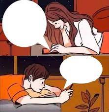 Boy And Girl Texting - Meme Template and Creator