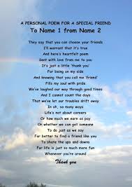 Personalised Poem For A Special Friend Birthday Or Special Occasion Birthday Message For Friend Birthday Message For Friend Friendship Messages For Friends