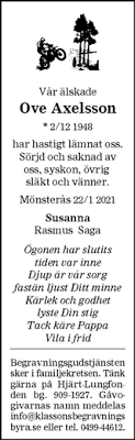 Maybe you would like to learn more about one of these? Dodsannonser Sok Efter Dodsannonser Pa Familjesidan Se