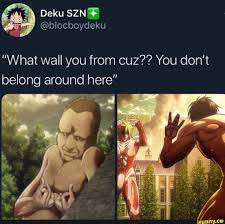 What Wall You From Cuz You Don T Belong Around Here Ifunny Attack On Titan Meme Attack On Titan Funny Attack On Titan Fanart
