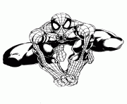 Spiderman crawls up a brick wall. Ultimate Spiderman Iron Spider Coloring Pages Printable
