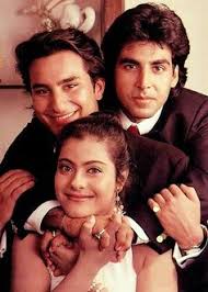 Akshay Kumar Saif Ali Khan And Kajol Old Pic Akshay Kumar Bollywood Couples Vintage Bollywood