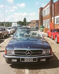 Ovely Mercedes R107 Sl Convertible Spikeycurve Mercclub Mercedes Benz R107 Mercedesbenz Luxury Car Blue Mercedesclub Mbusa