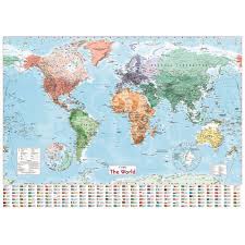 Us 2 18 5 Off 100x70cm Wall Sticker World Map Large Map Of The World Poster With Country Flags Wall Chart Home Decoration Wall Sticker In Wall