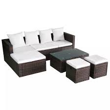 Garten Sofagarnitur Poly Rattan Garten Lounge Set Gartenmobel Design Kissen Sofa