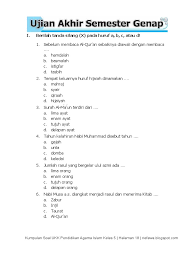 1.1 membaca q.s al lahab dan al kafirun. Kumpulan Soal Ukk Pai Kelas 5